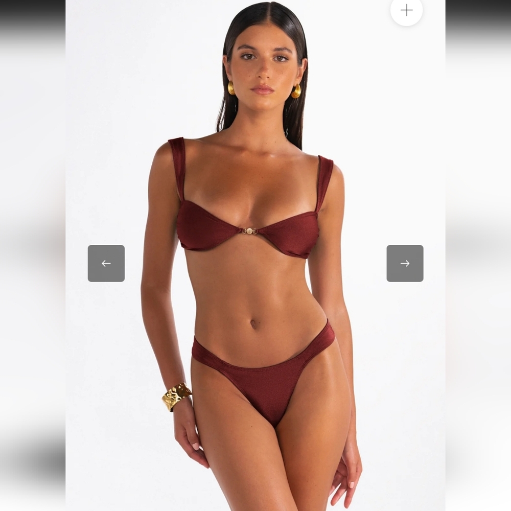 Sommer Swim-SORIYA-Ribera Balconette Bikini Top-Burgundy-Size: XS